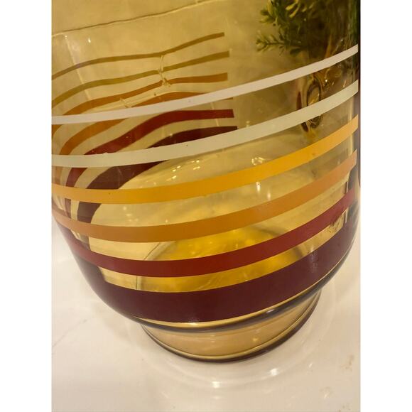 VTG MCM Anchor Hocking Amber Pitcher w Stripes - Picture 9 of 9
